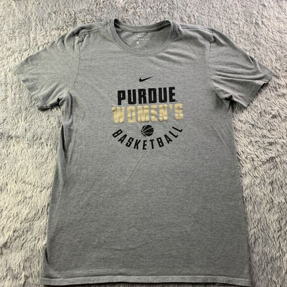 Purdue Boilermakers Shirt Adult Small Gray Black Gold Basketball Nike Athletic - Picture 2 of 8